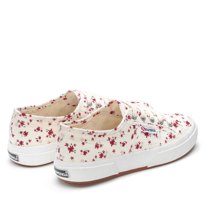 Superga Sale 2750 Flower Print White Avorio-Red