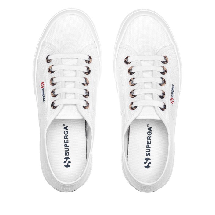 Superga Sale 2750 Resin Eyelets White-Classic Tortoiseshell