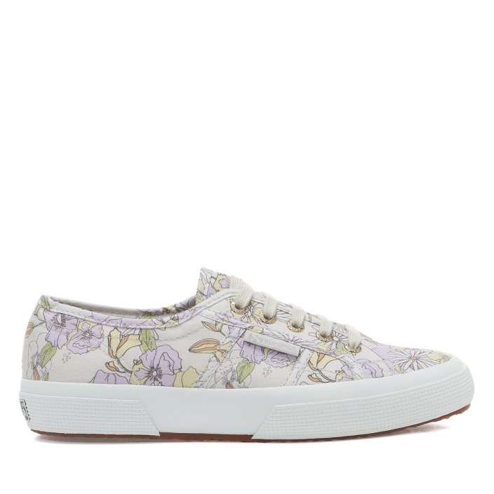 Superga Sale 2750 Floral Print Lt Beige Lilla Lt Yellow Flowe