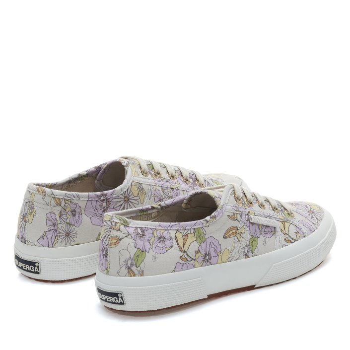 Superga Sale 2750 Floral Print Lt Beige Lilla Lt Yellow Flowe