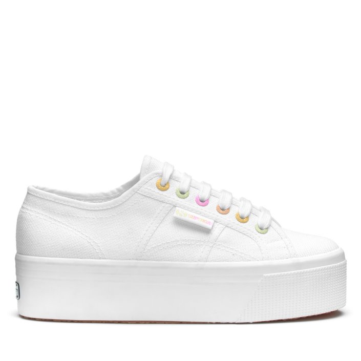 Superga Sale 2790 Rainbow Details White-Candy Multicolor
