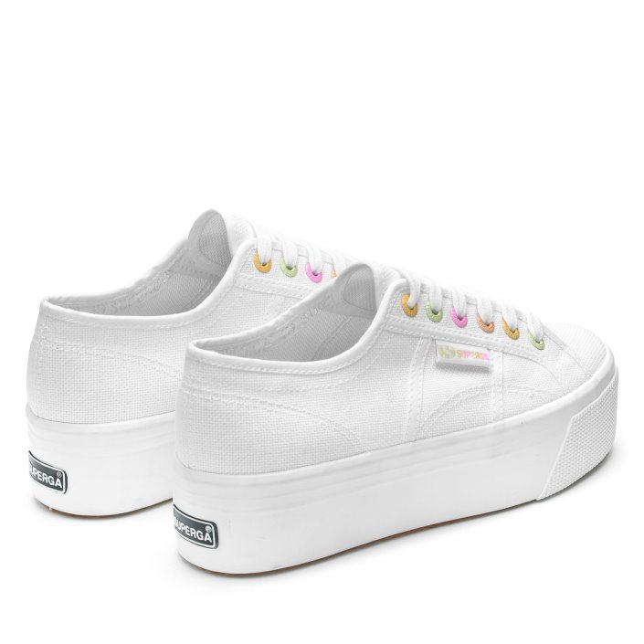 Superga Sale 2790 Rainbow Details White-Candy Multicolor