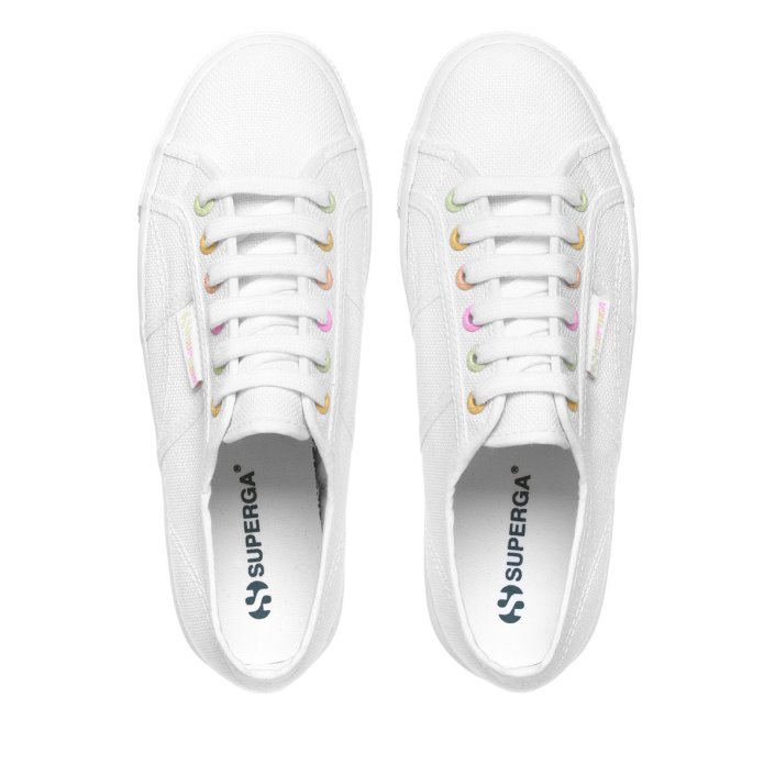 Superga Sale 2790 Rainbow Details White-Candy Multicolor
