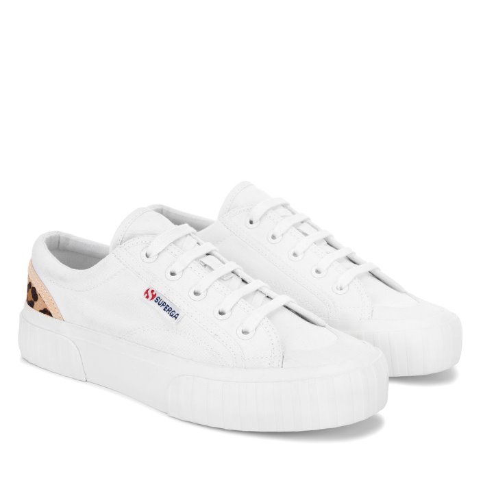 Superga Sale 2630 Stripe Padded Leopard White-Leopard