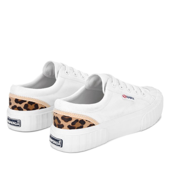 Superga Sale 2630 Stripe Padded Leopard White-Leopard