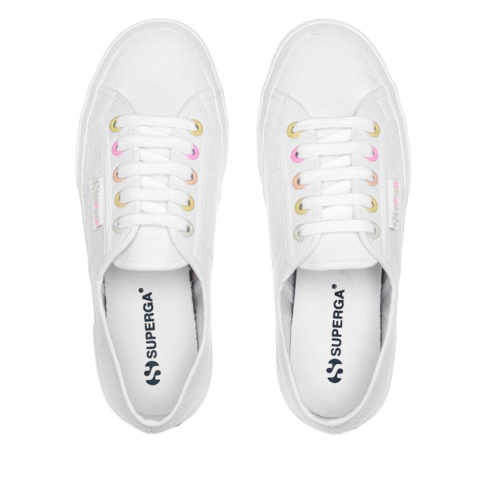 Superga Sale 2750 Rainbow Details White-Candy Multicolor
