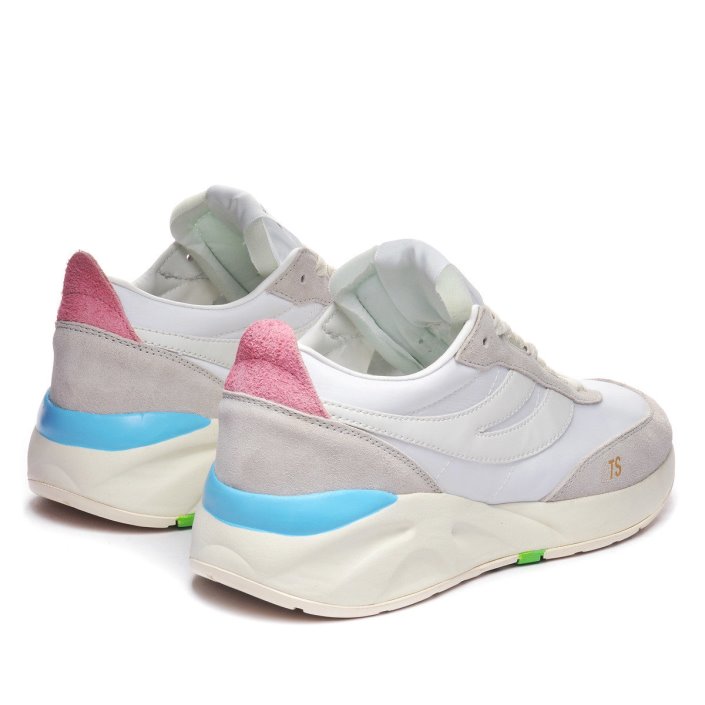 Superga Sale 4089 Training 9Ts Slim White Turquoise Sea Green