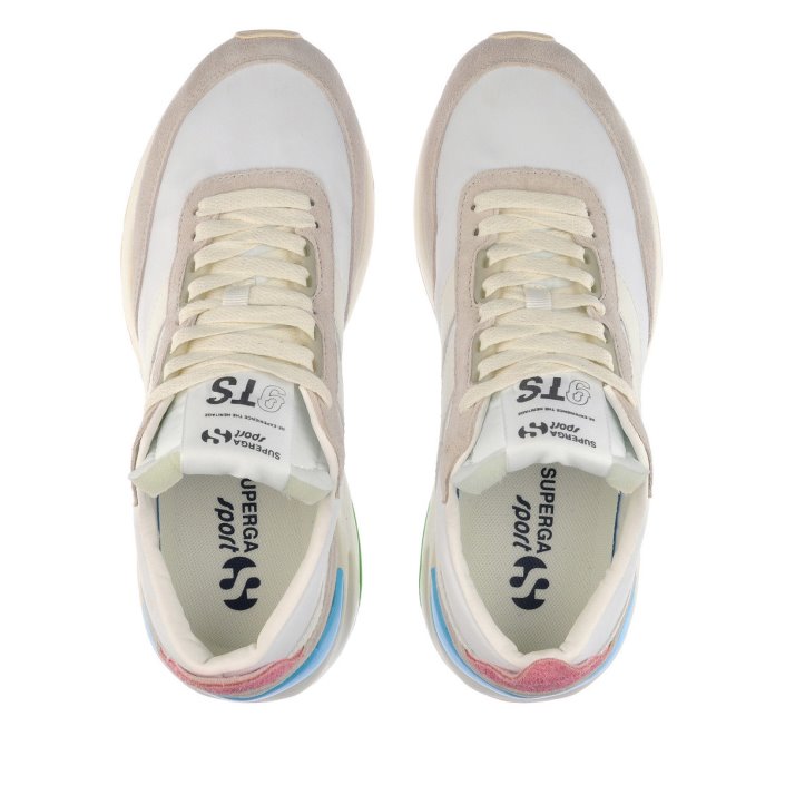 Superga Sale 4089 Training 9Ts Slim White Turquoise Sea Green