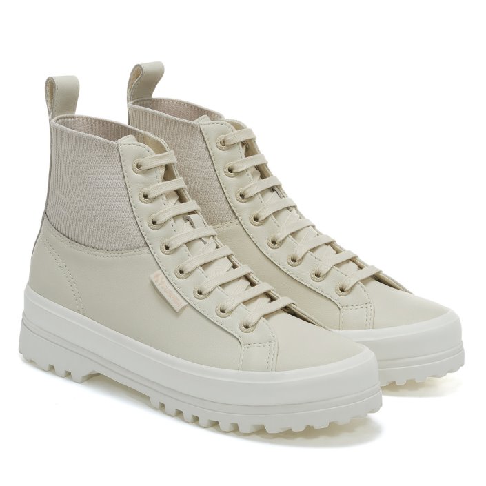 Superga Sale 2644 Alpina Knitted Nappa Beige Lt Eggshell-F Avorio