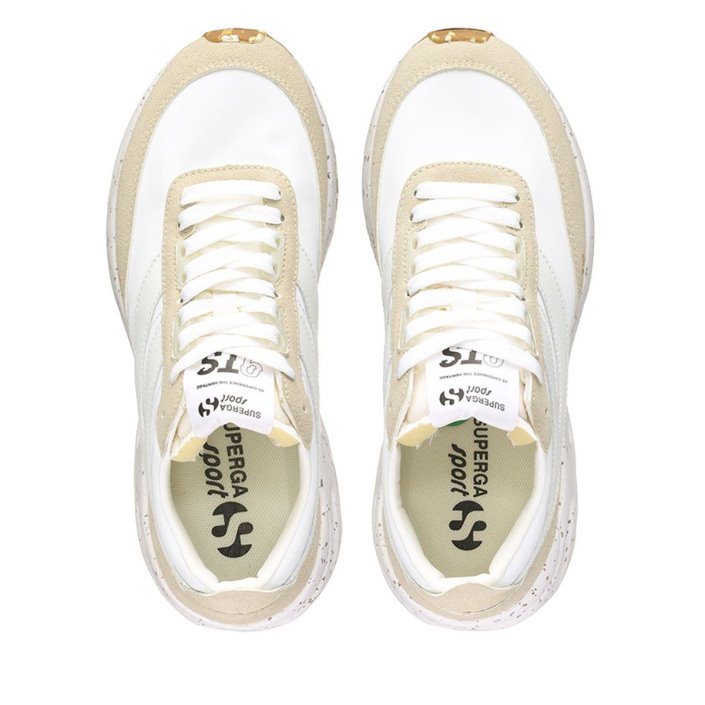 Superga Sale 4089 Training 9Ts Slim Vegan Faux Leather Beige Lt-F Avorio