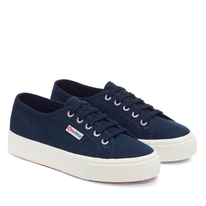 Superga Sale 2730 Mid Platform Navy-F White