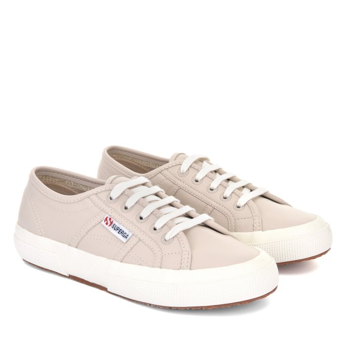 Superga Sale 2750 Vegan Leather Beige-White Avorio
