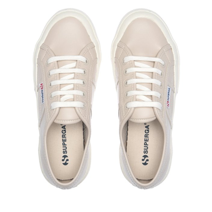 Superga Sale 2750 Vegan Leather Beige-White Avorio
