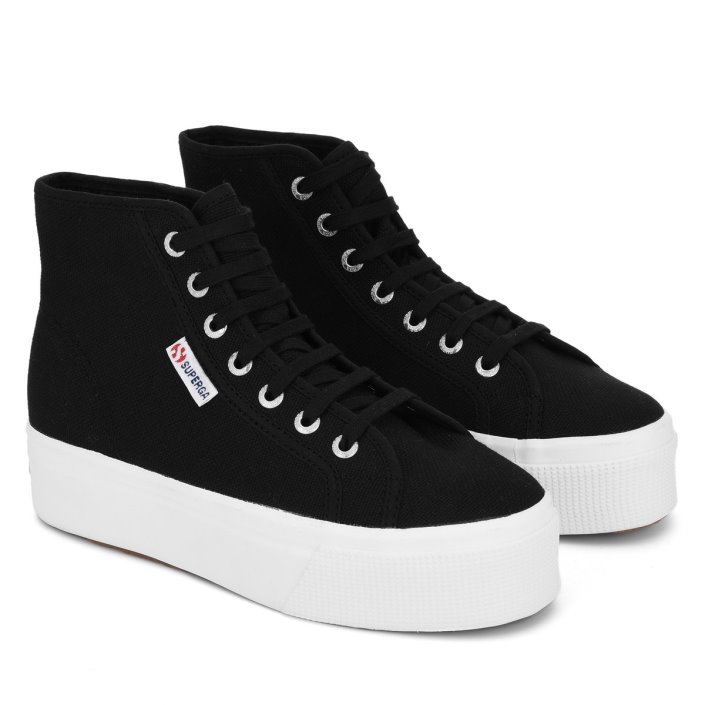 Superga Sale 2705 High Top Black-Fwhite