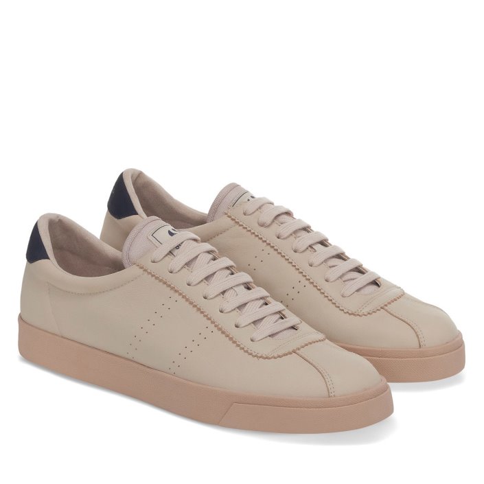 Superga Sale 2843 Club S Prime Soft Leather Fog-Navy-F Tobacco