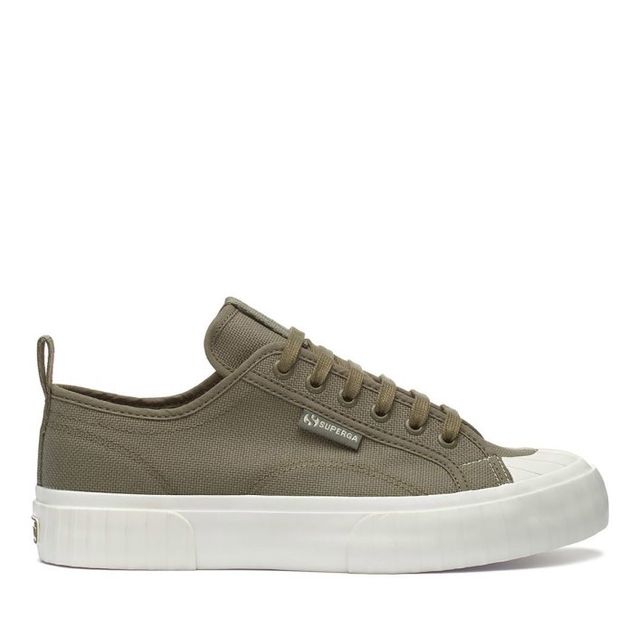 Superga Sale 2630 Stripe Webbing Green Safari-F Avorio