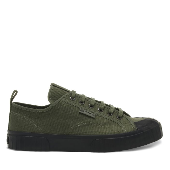 Superga Sale 2630 Stripe Webbing Green Sherwood Black