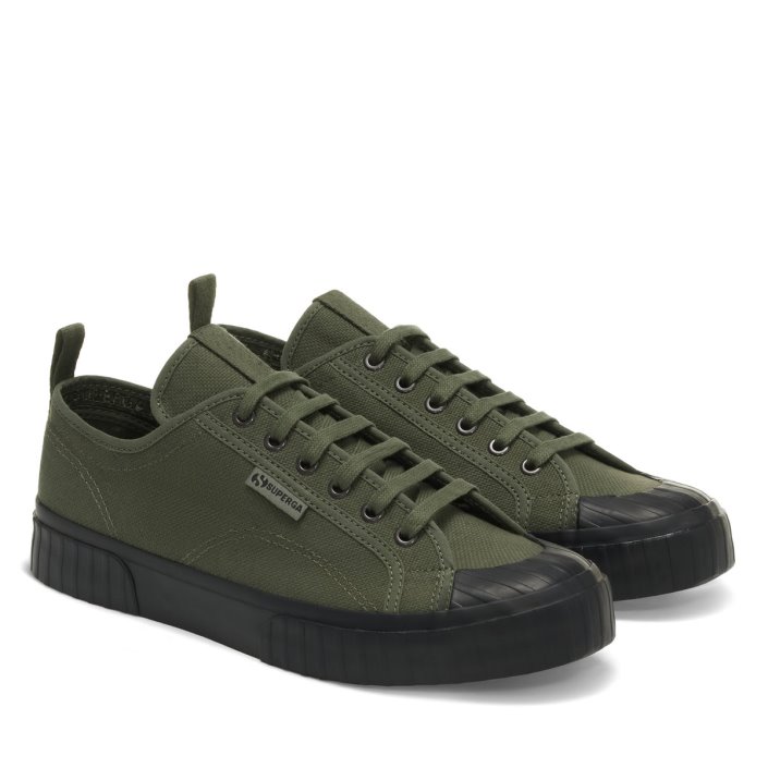 Superga Sale 2630 Stripe Webbing Green Sherwood Black