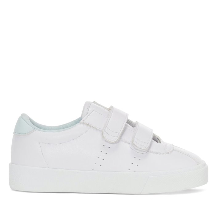 Superga Sale 2843 Kids Club S Straps Vegan White-Azure Ice