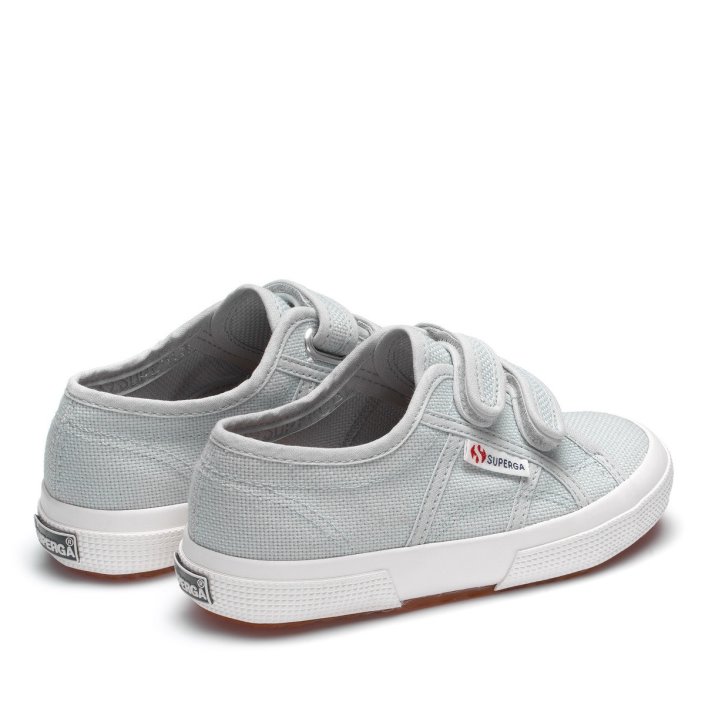 Superga Sale 2750 Jstrap Classic Kids Grey Lilla-F Avorio