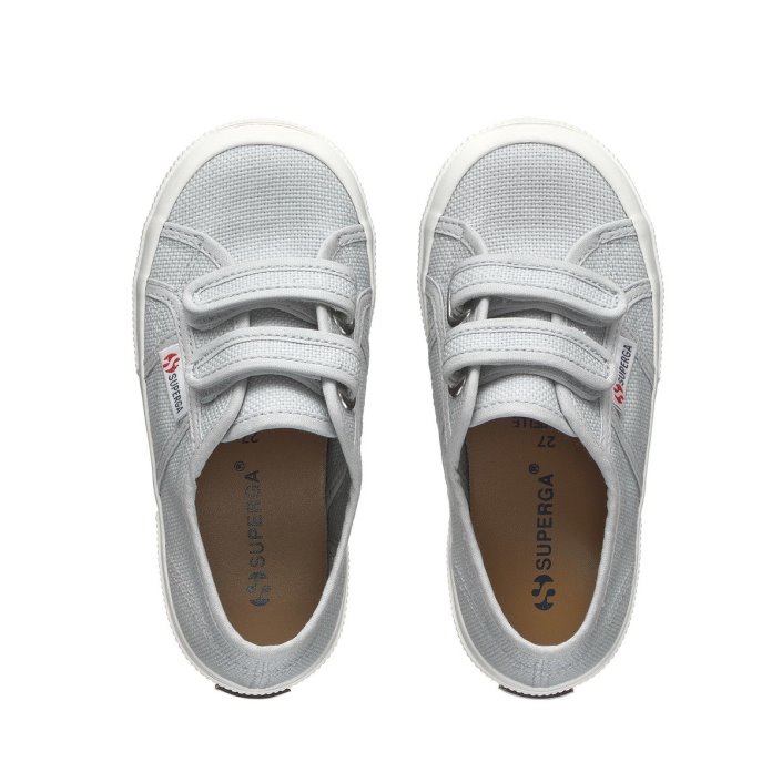 Superga Sale 2750 Jstrap Classic Kids Grey Lilla-F Avorio