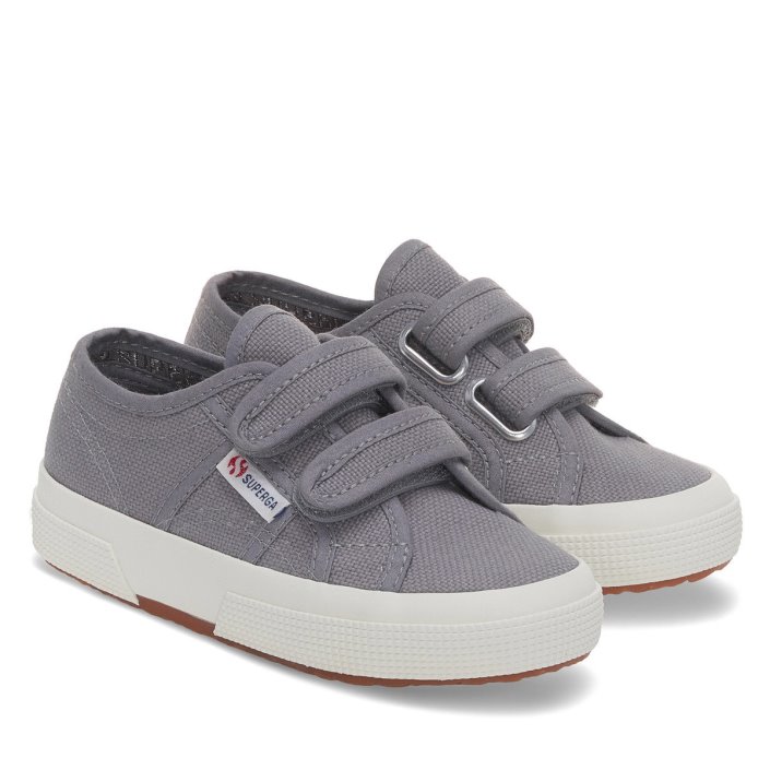 Superga Sale 2750 Jstrap Classic Kids Grey Bluish - F Avorio