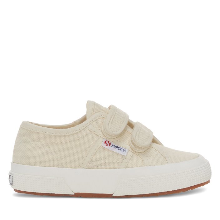 Superga Sale 2750 Jstrap Classic Kids Beige Lt Eggshell - F Avorio
