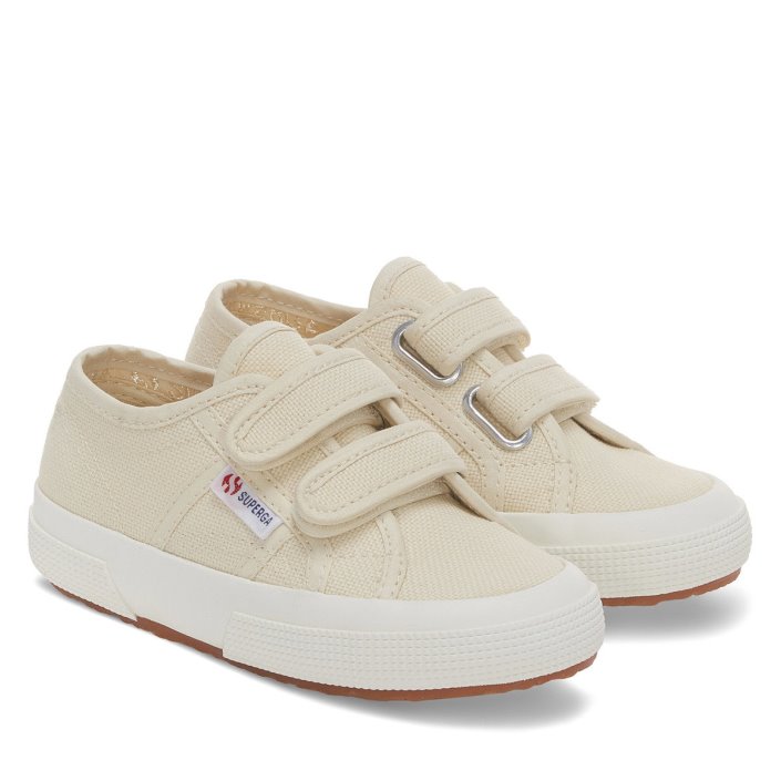 Superga Sale 2750 Jstrap Classic Kids Beige Lt Eggshell - F Avorio