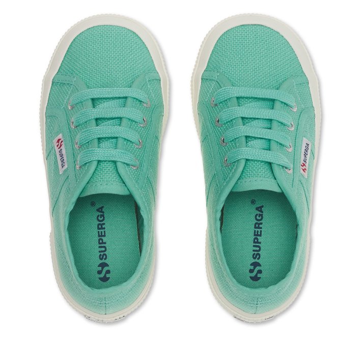 Superga Sale 2750 Jcot Classic Kids Green Water-F Avorio