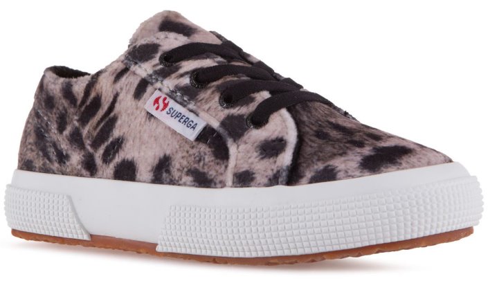 Superga Sale 2750 Kids Print Velvet Grey Leopard