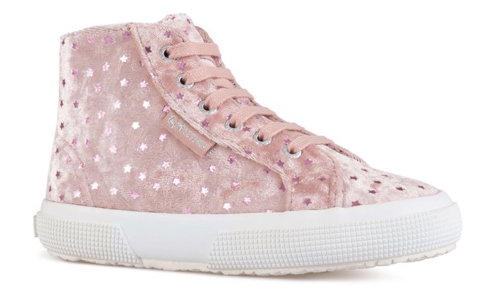 Superga Sale 2795 Kids Velvet Stars Pink Pale Lilac-Pink Smoke Sta