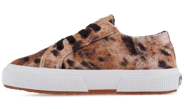Superga Sale 2750 Kids Print Velvet Lt Beige Leopard