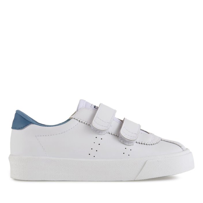 Superga Sale 2843 Superga Sale Sport Club S Kids White-Blue Lt Cobalt