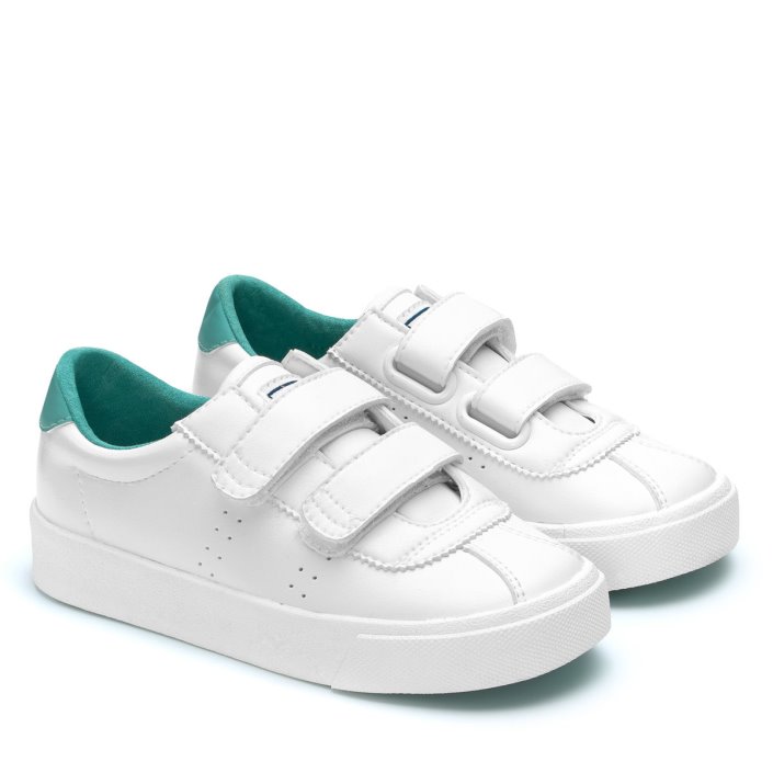 Superga Sale 2843 Kids Club S Vegan White-Turquoise Dusty