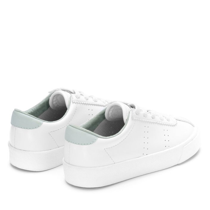 Superga Sale 2843 Kids Club S Vegan Leather White-Green Iceberg