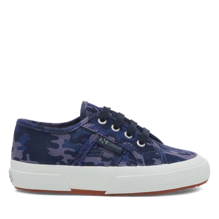 Superga Sale 2750 Kids Camo Ripstop Blue Grey