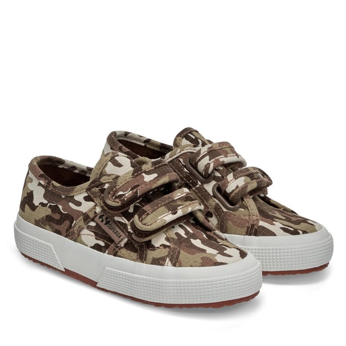 2750 Kids Straps Camo Ripstop Beige Raw Camouflage Superga Sale