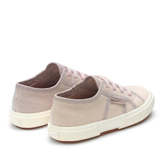 Superga Sale 2750 Kids Organic Canvas Natural Dye Pink Magenta Leaves